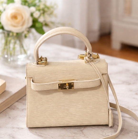 Handbags - 🤍✨Chic Beige Mini Structured Bag – Top Handle & Crossbody
